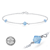 Tripple Crystal Beads Swarovski Silver Bracelet BRS-654 SWA (AQ)